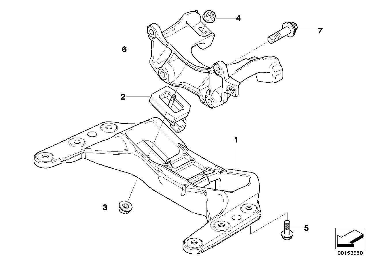 Genuine BMW 22317840415 E90 E92 E93 Transmission Supporting Bracket (Inc. M3)