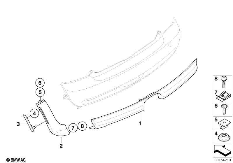 Genuine BMW 63137183088 Side Marker Light Yellow Rear Right GP