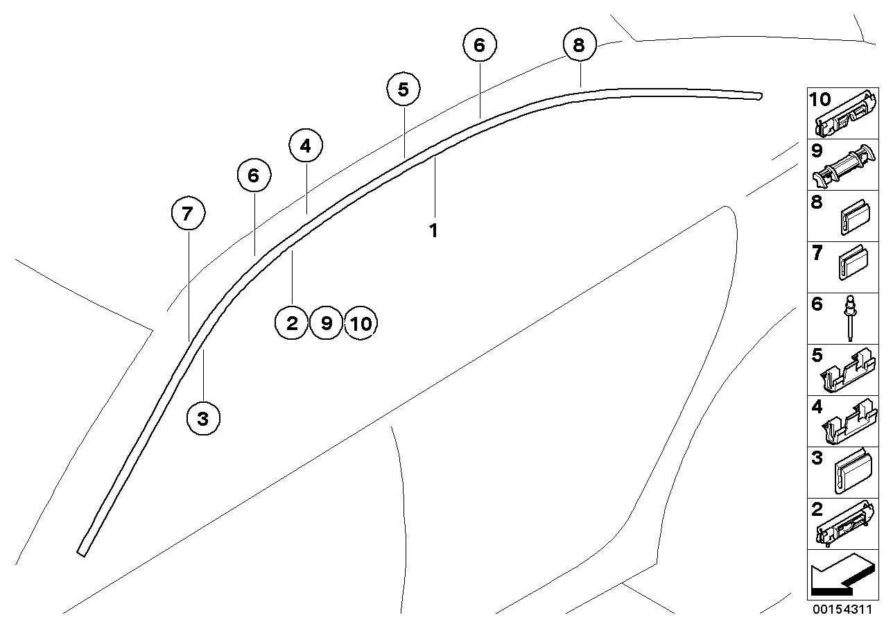 Genuine BMW 51137019273 E65 Clamp WEISS (Inc. 735i, 740i & 760i)