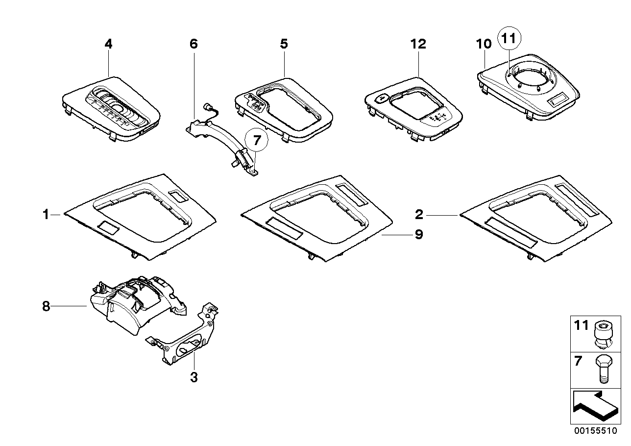 Genuine BMW 51167052072 E46 Depositing Box Bottom Panel SIEBLACK GRAU (Inc. 325i, 318i & 316i)