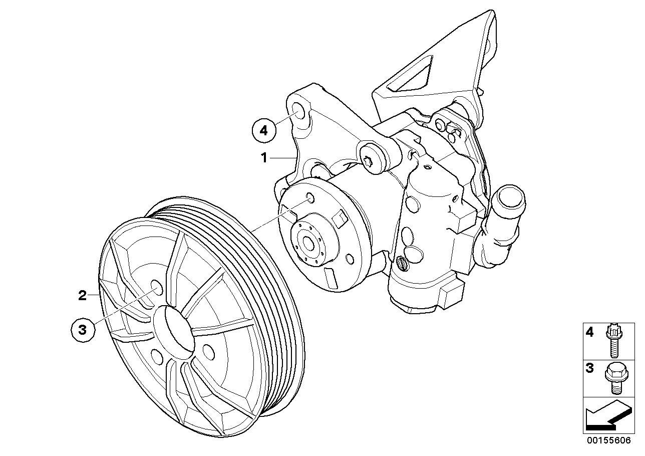 Genuine BMW 32413428010 E83 Power Steering Pump ZF (Inc. X3)