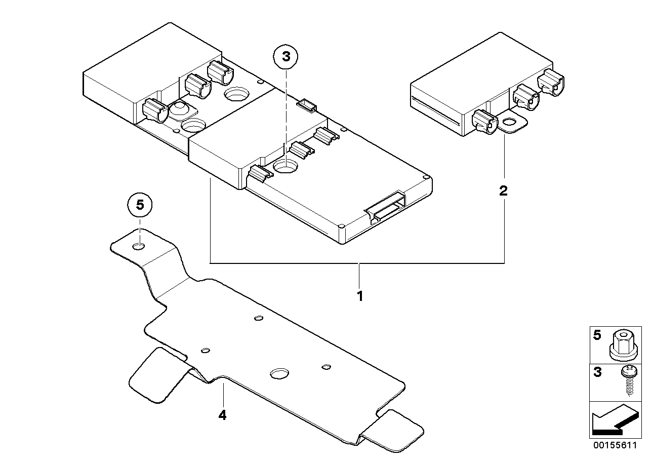 Genuine BMW 65209167125 E66 E65 E67 Amplifier F Rear Window Antenna 315MHZ (Inc. 735i, 745i & 745d)