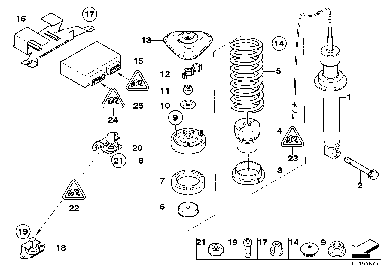 Genuine BMW 33522283993 E64 Spring Strut, Rear (Inc. M6)