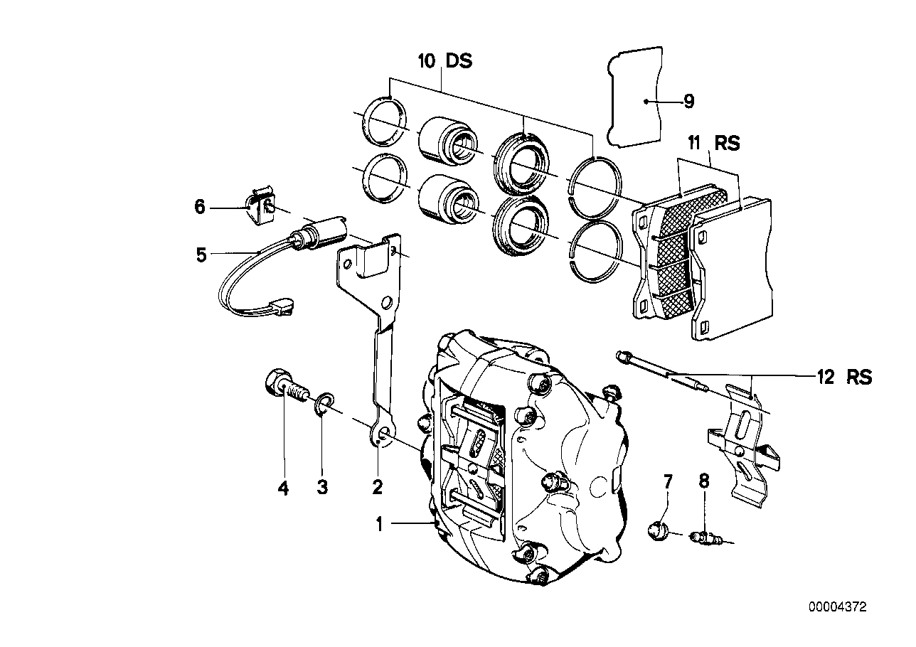 Genuine BMW 34111153861 E12 E23 Set Mounting Parts (Inc. 535i, 745i & 735i)