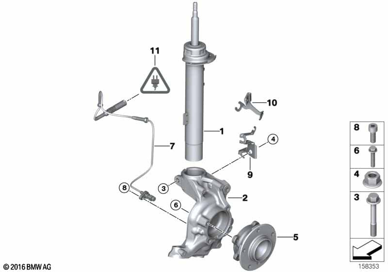 Genuine BMW 31216765157 Wheel Hub With Bearing, Front M12X1.5