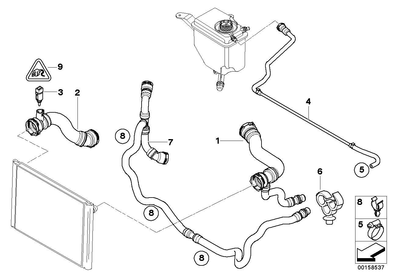 Genuine BMW 17127565782 E60 E64 Return Hose (Inc. 523i, 525i & 630i)