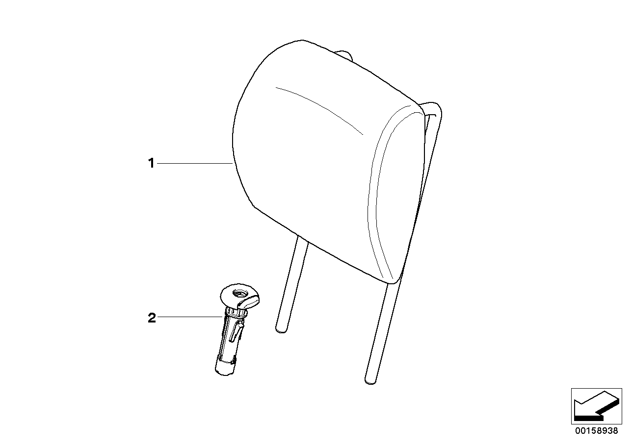 Genuine BMW 52109150995 E70 Headrest Leather SCHWARZ (Inc. X5)