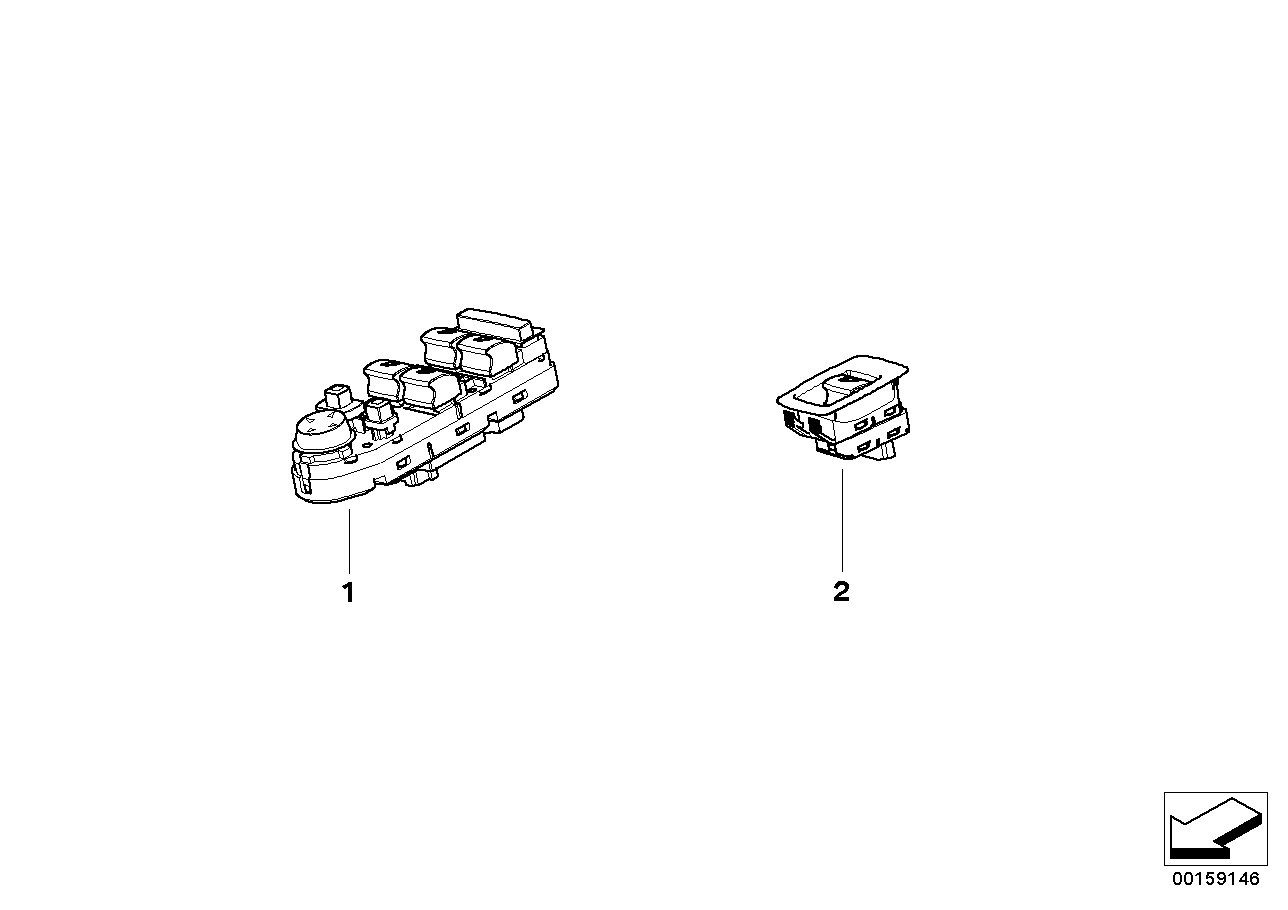 Genuine BMW 61319113931 E60 E61 Switch Window Lifter BEIGE 3 (Inc. 535i, 525xd & 550i)