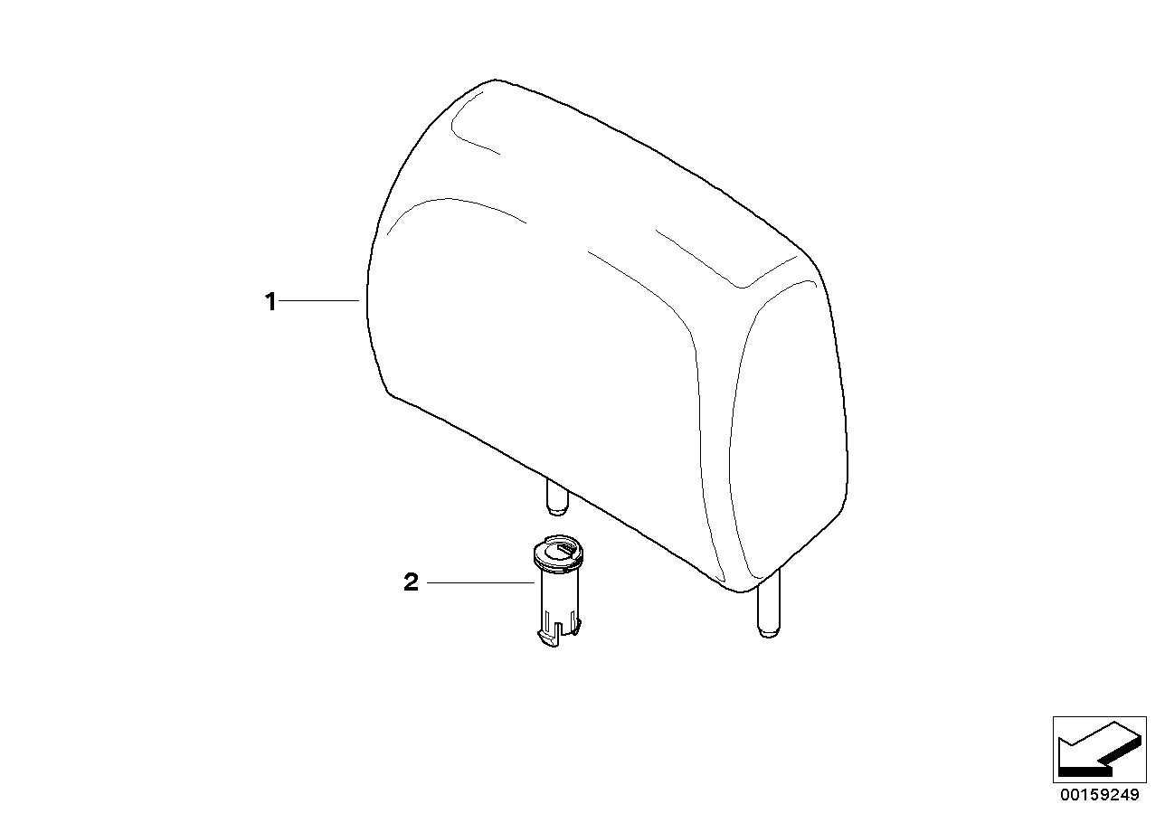 Genuine BMW 52208038699 E93 Headrest Leather SCHWARZ (Inc. M3)