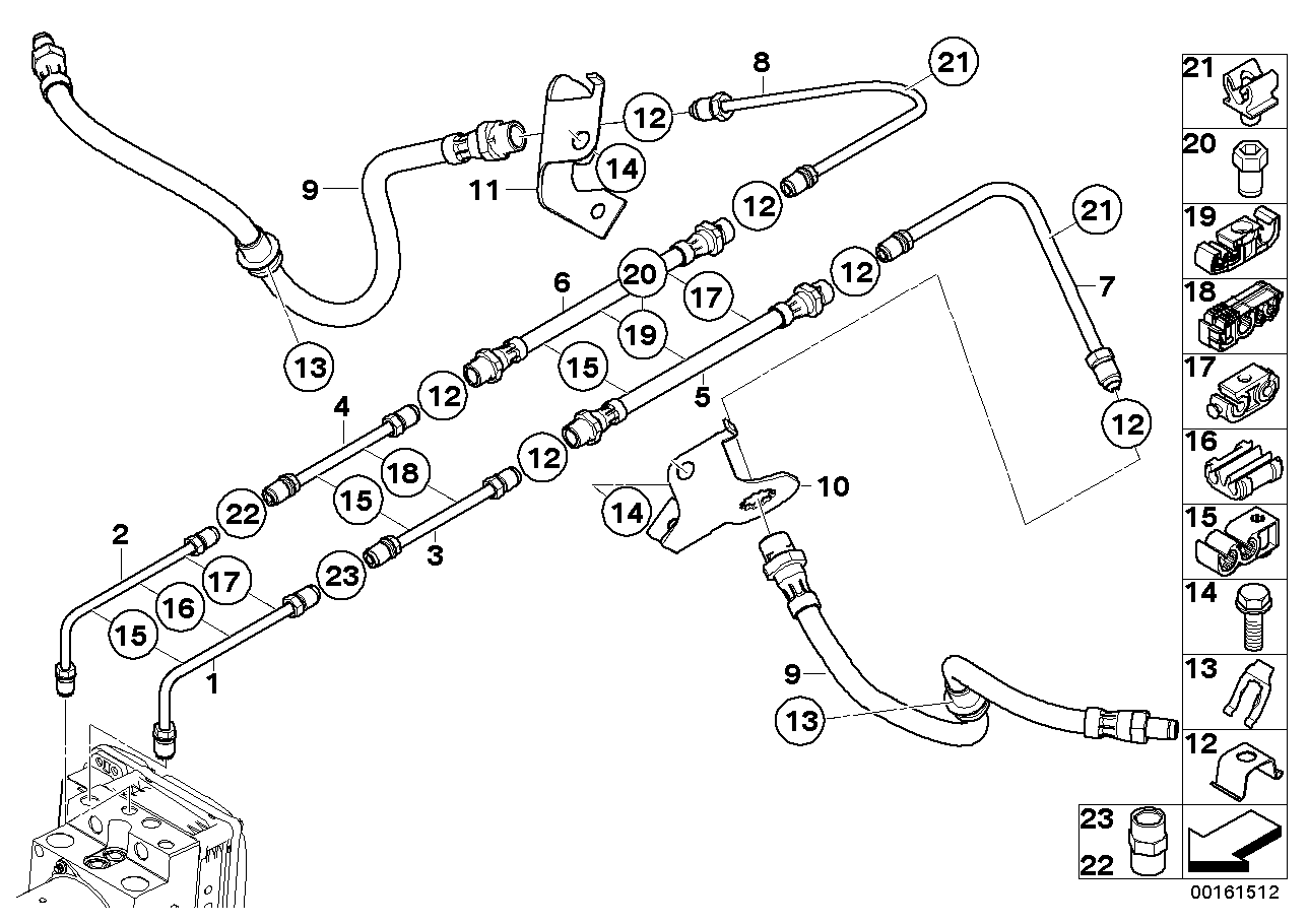 Genuine BMW 34326782125 E70 Pipe M10XM12 (Inc. X5)