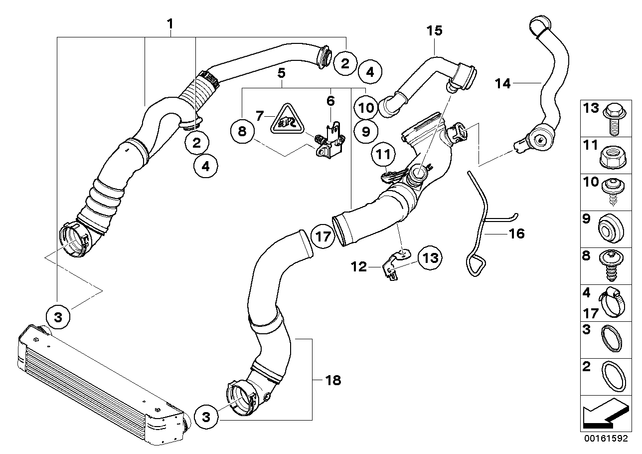 Genuine BMW 13717600026 E60 E61 Charge Air Induction Tract (Inc. 535i & 535xi)