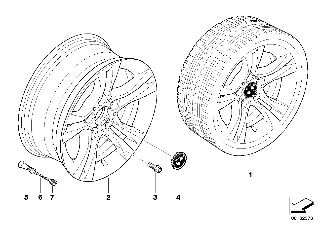 Genuine BMW 36116780907 E90 E91 Light Alloy Rim 7JX16 ET:31 (Inc. 318i, 325xi & 316i)