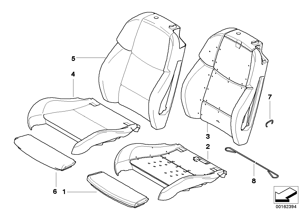 Genuine BMW 52108043087 E92 Cover Backrest Leather Left PALLADIUMSILBER (Inc. M3)