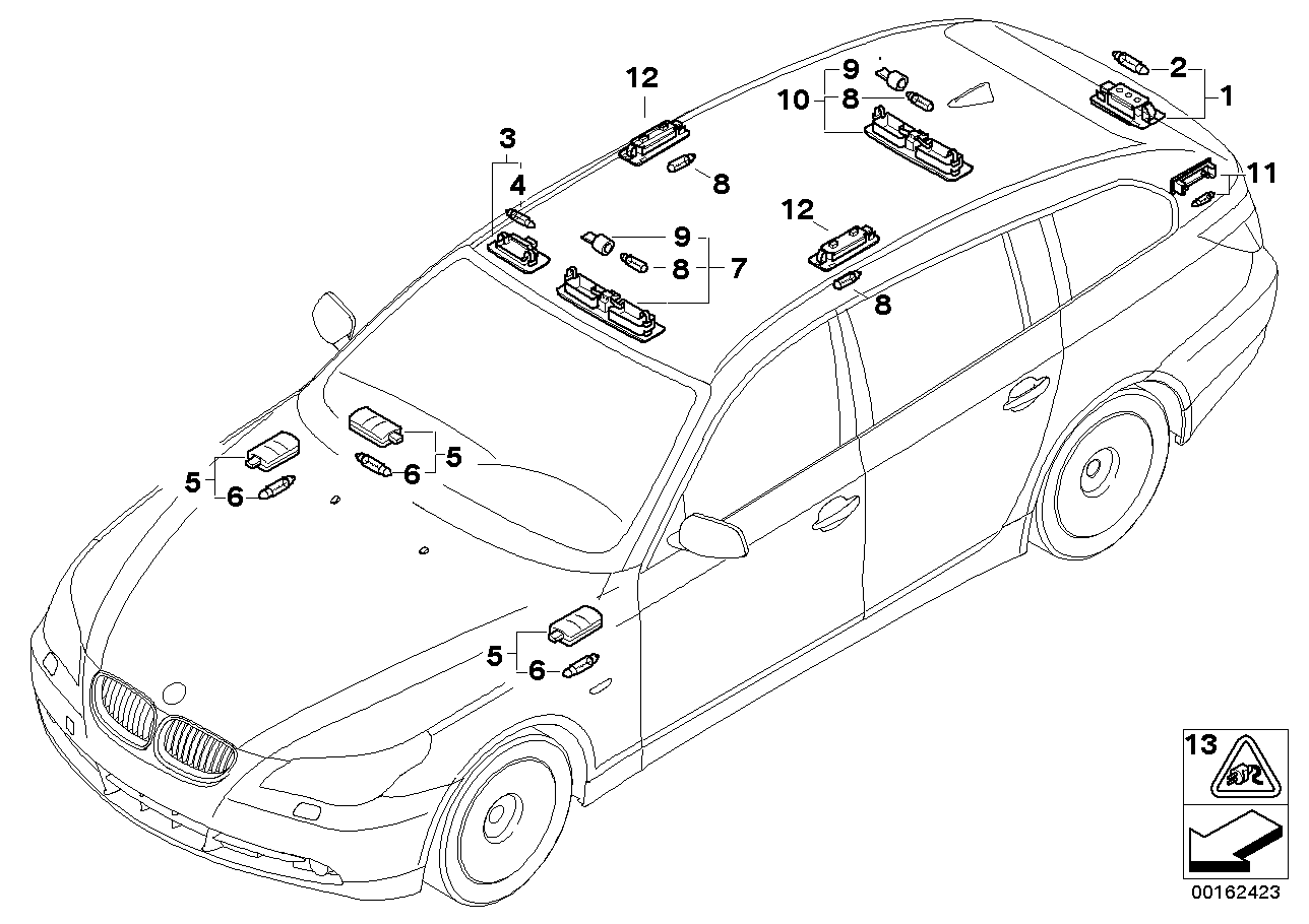 Genuine BMW 63316962007 E61 Interior Reading Light Rear Left (Inc. M5, 525xd & 525xi)