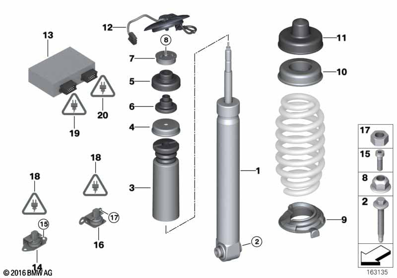 Genuine BMW 33522284313 Shock Absorber, Rear