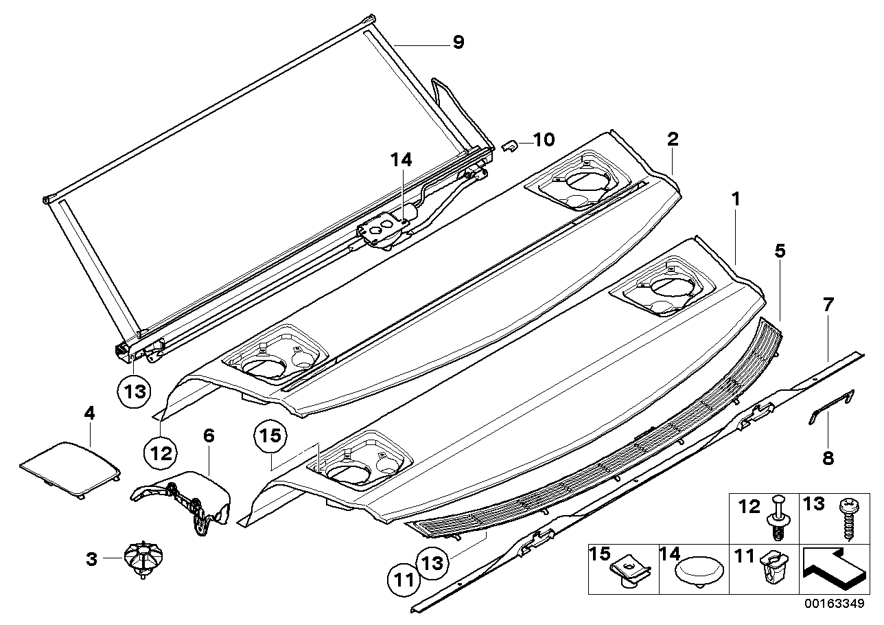 Genuine BMW 51466956513 E92 Rear Window Shelf ANTHRAZIT (Inc. 330xi, 335d & 335is)