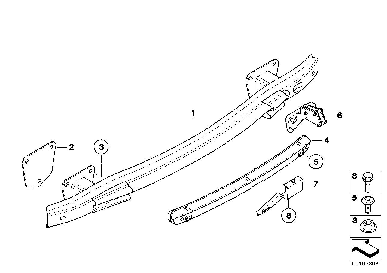 Genuine BMW 51127058465 E81 E87 Carrier, Bumper Rear (Inc. 116i 1.6, 118i & 118d)