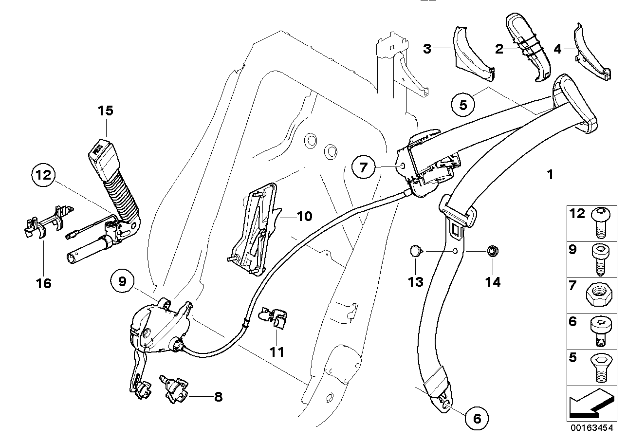 Genuine BMW 72119190237 E93 Upper Belt Front Left GRAU (Inc. 335i, 330i & 323i)