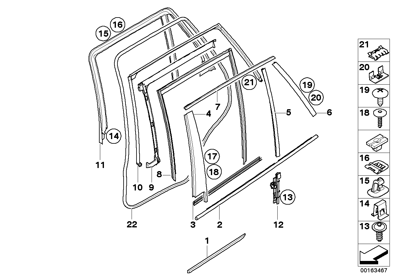 Genuine BMW 51357136960 E70 Window Guide Web Cover Right SCHWARZ (Inc. X5)