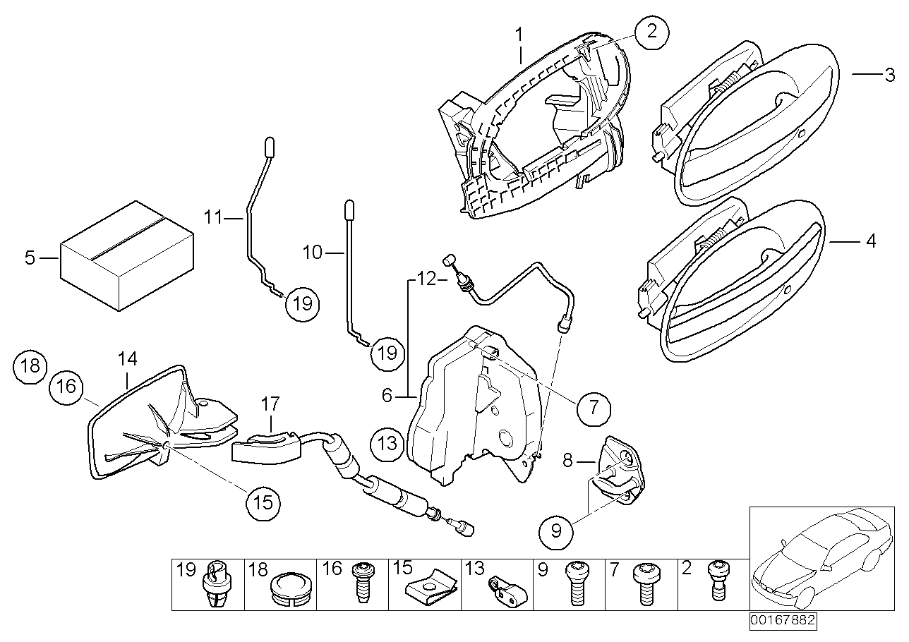 Genuine BMW 51227202127 E65 E66 Lock, Complete, Rear Left SCA (Inc. 730Ld, 745d & 745Li)