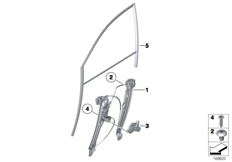 Genuine BMW 51337182106 Electr.Window Lifter Front Right (Inc. 750i, 730dX & Hybrid 7)