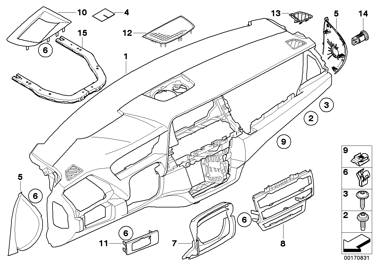 Genuine BMW 51456974547 E71 E72 E70 Trim Panel Dashboard SCHWARZ (Inc. X5 3.0si, Hybrid X6 & X6 M50dX)