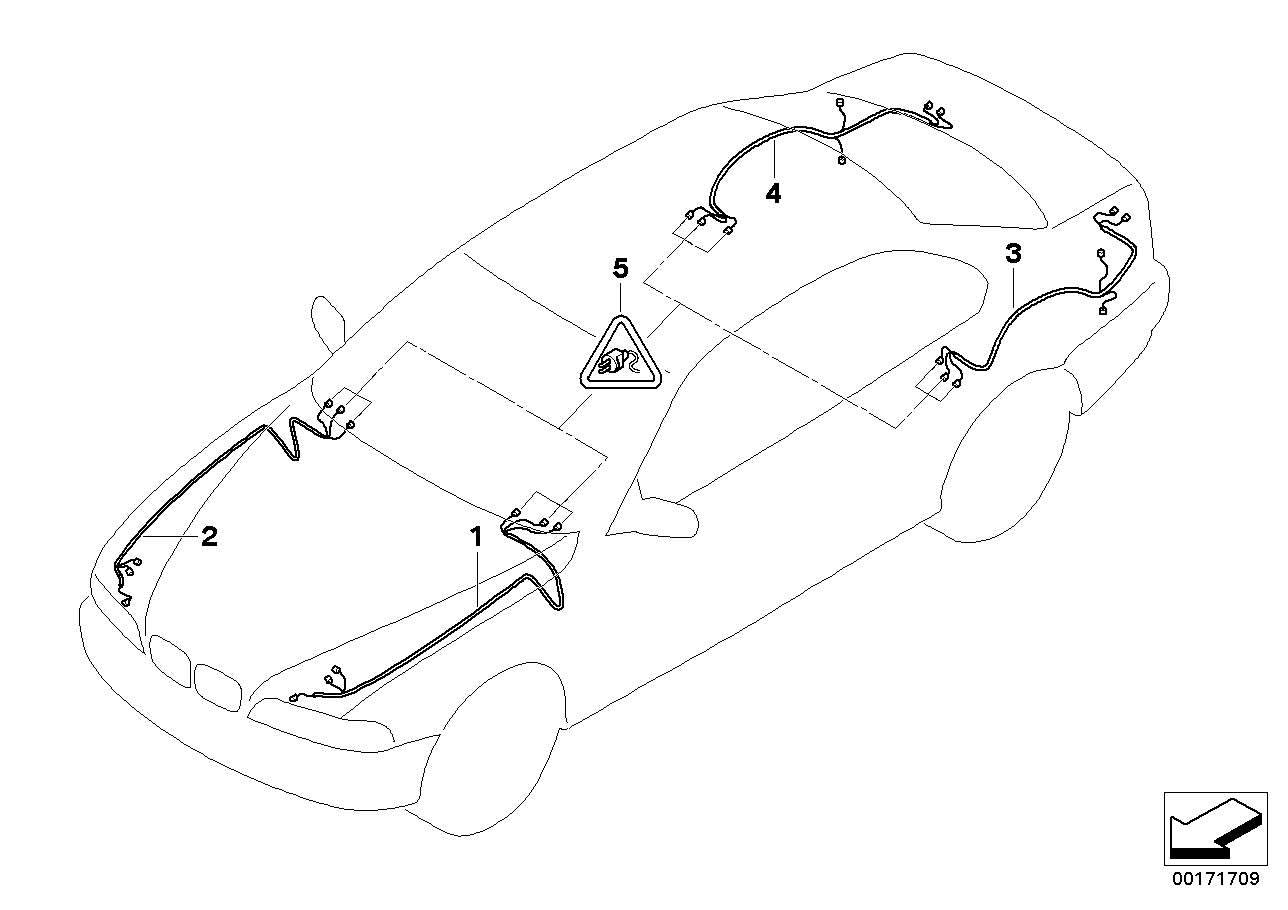 Genuine BMW 61119144754 E65 E66 Front Left Repair Wiring Set (Inc. 745i, 745Li & 730Li)