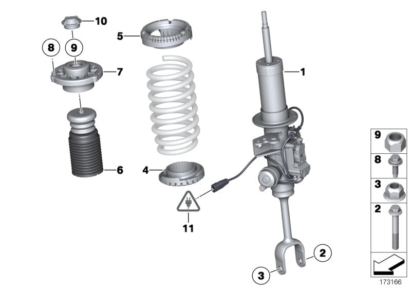 Genuine BMW 37116798410 Front Right Spring Strut (Inc. 650iX 4.0, 640iX & 650iX)