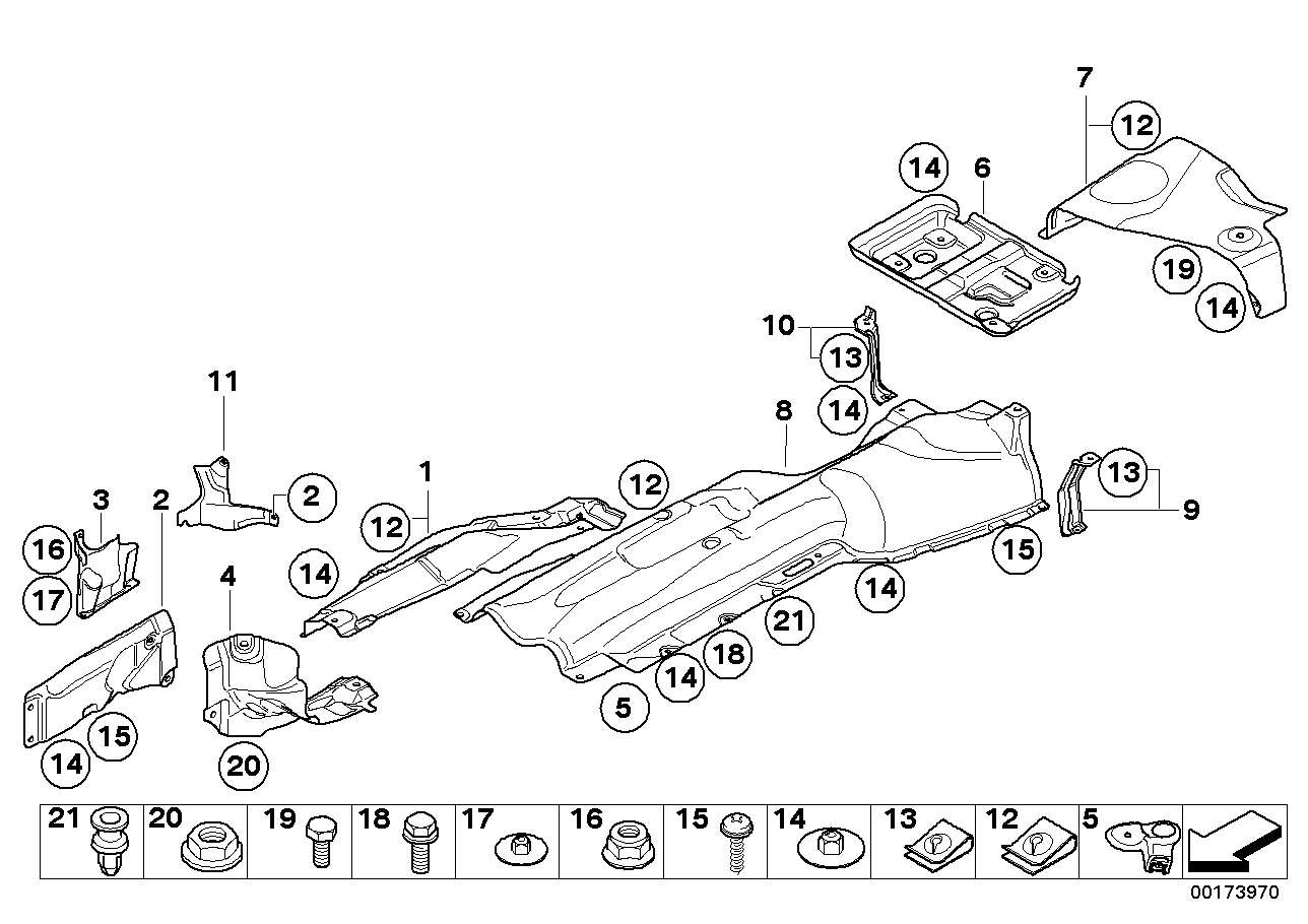 Genuine BMW 51487117374 E87 E93 E91 Bracket, Fuel Tank Heat Insulation Right (Inc. 330xd, 135i & 120i)