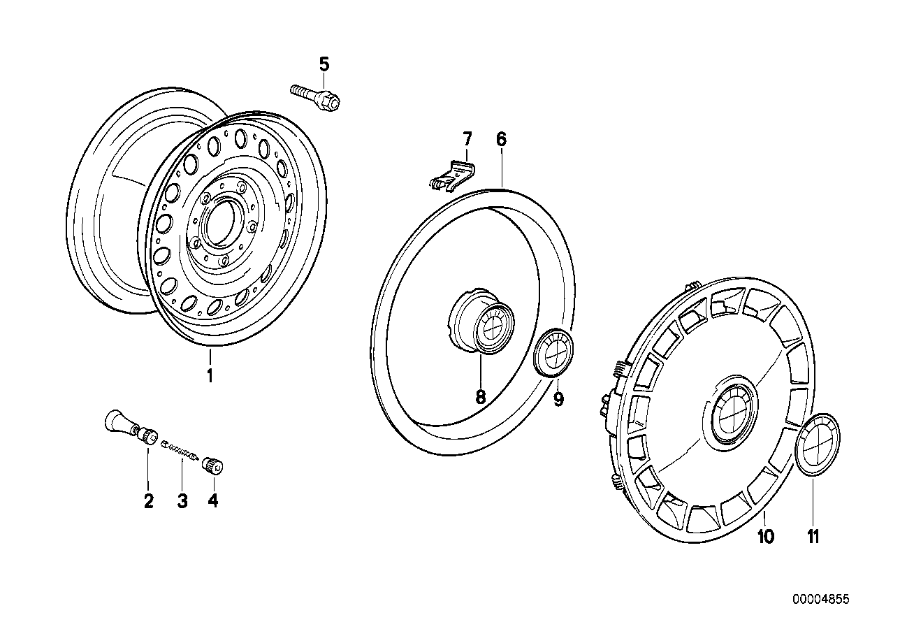 Genuine BMW 36111125684 E30 Steel Rim Silber 5JX14 ET:35 (Inc. 318i, 316 & 325e)