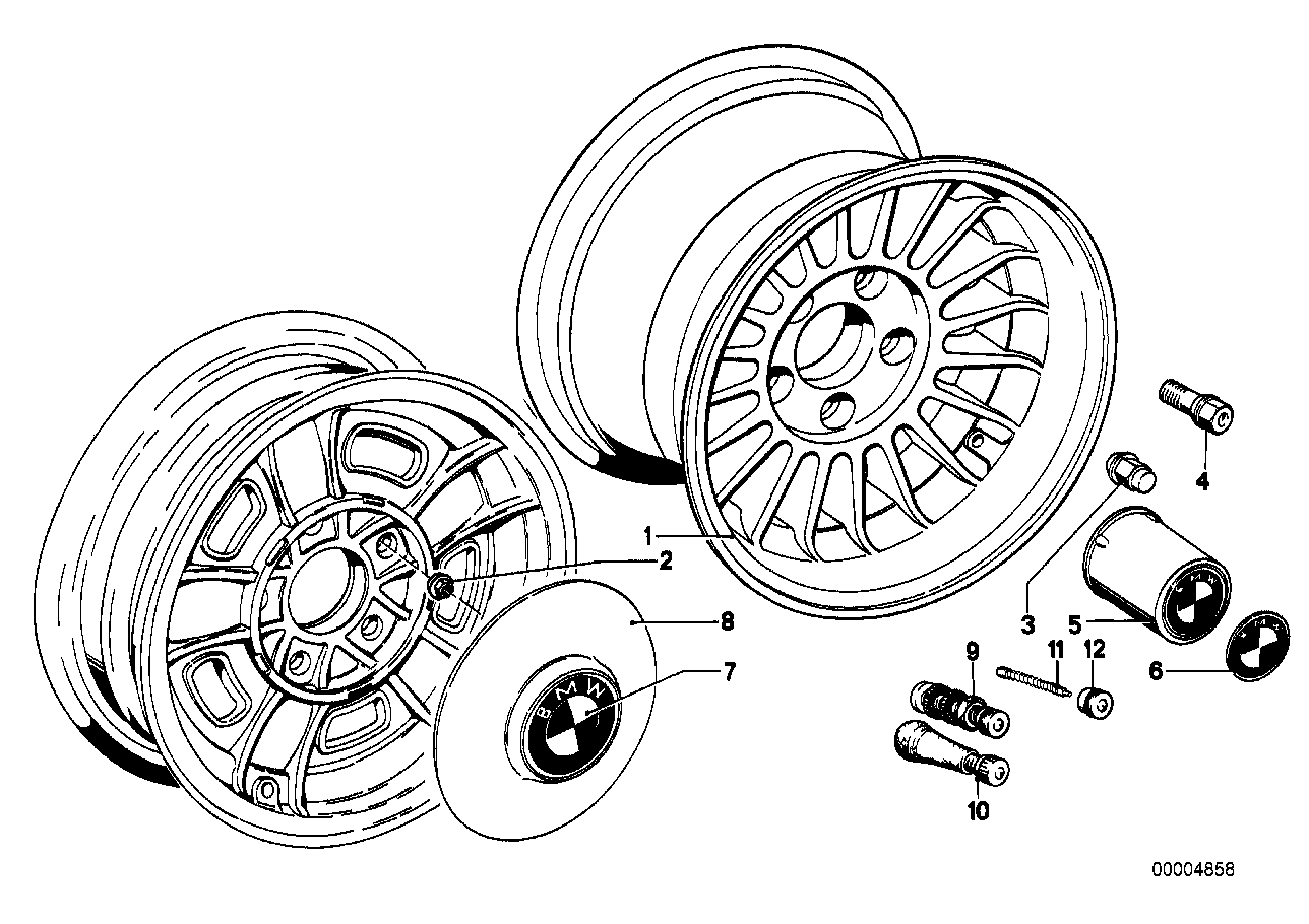 Genuine BMW 36111117425 Light Alloy Rim 7JX14 ET:11 (Inc. 3.0CSiL, 2500 & 2800)