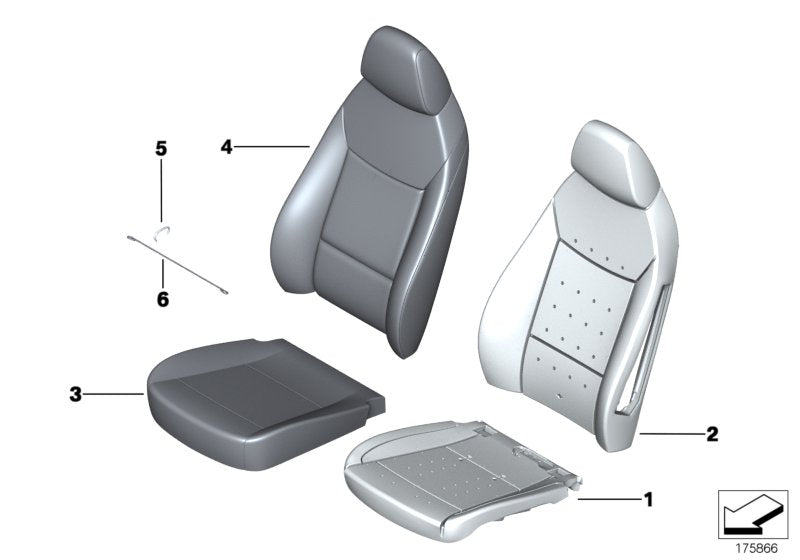 Genuine BMW 52109176141 E89 Left Backrest Upholstery (Inc. Z4 35is, Z4 28i & Z4 20i)