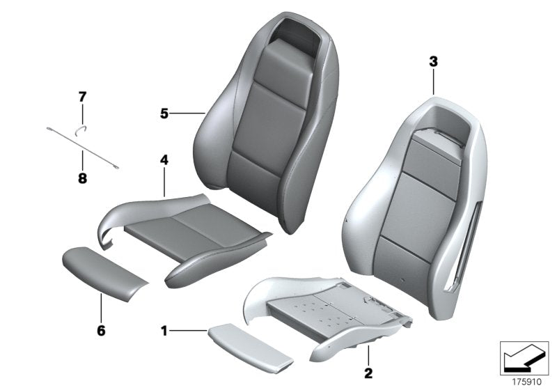 Genuine BMW 52107213965 E89 Leather Cover Sport Backrest Left KORALLROT (Inc. Z4 28i, Z4 23i & Z4 30i)