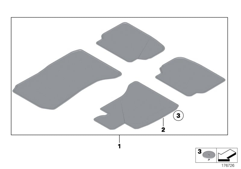 Genuine BMW 51477230364 Floor Mat Velours Driver Side OYSTER (Inc. 750LiX 4.4, 740dX & Alpina B7LX)