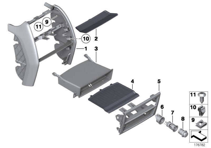 Genuine BMW 51169168342 Trim, Center Console, Rear Lower (Inc. 750Li, 740Li & Hybrid 7L)