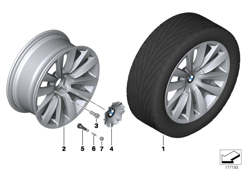 Genuine BMW 36116777780 Light Alloy Rim 10JX20 ET:41 (Inc. 750i, 750Li & 550iX)