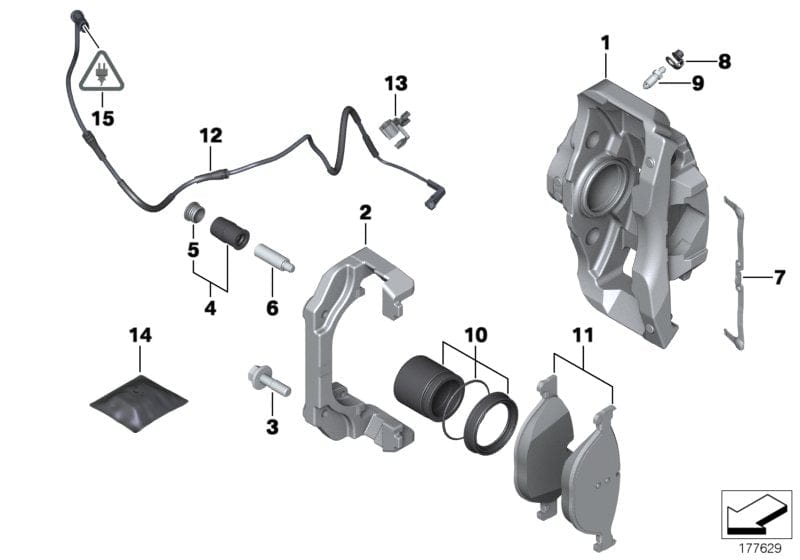 Genuine BMW 34116786829 F01 F13 F12 Calliper Carrier (Inc. 650iX 4.0, 750i & ALPINA B7L)