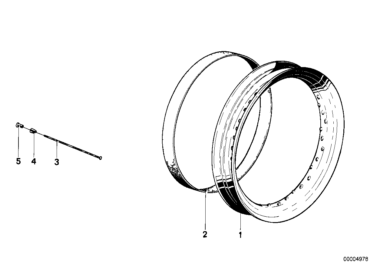 Genuine BMW 36311234593 Spoke Front 19"/ L=176mm (Inc. R75/6, R90/6 & R 75)