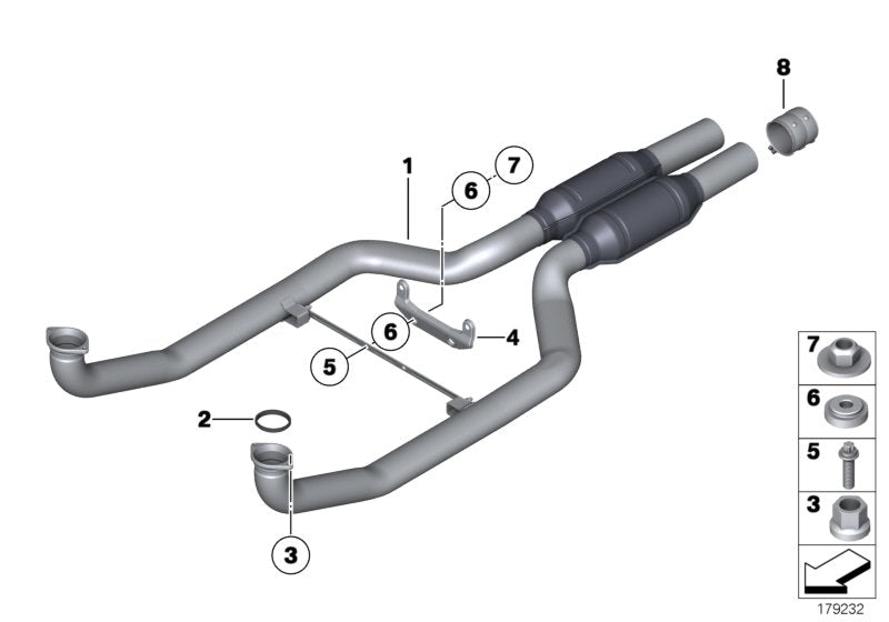 Genuine BMW 18307578191 Exhaust Pipes With Primary Silencer (Inc. 750i, 750Li & 750LiS)