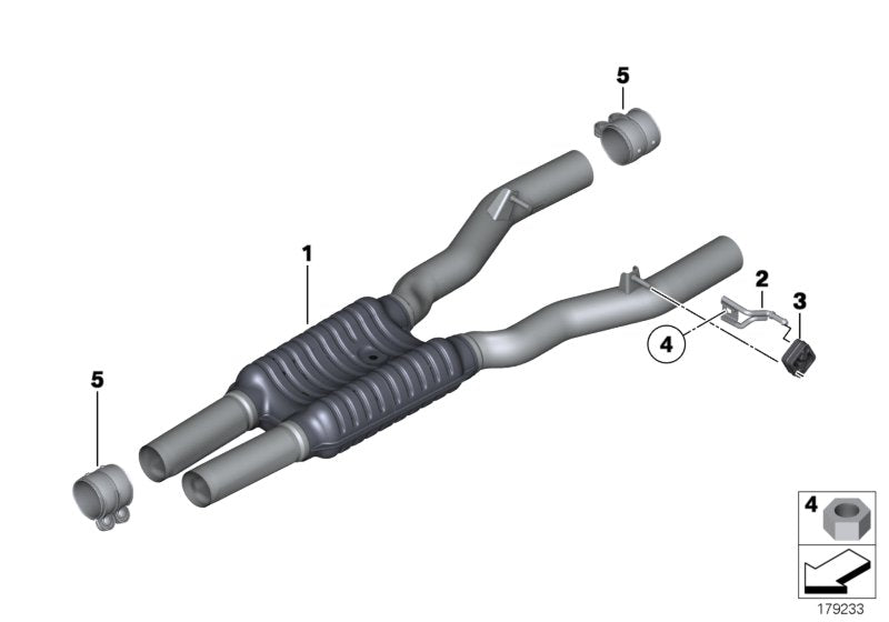 Genuine BMW 18307842617 Center Muffler (Inc. 750i & 750iX)