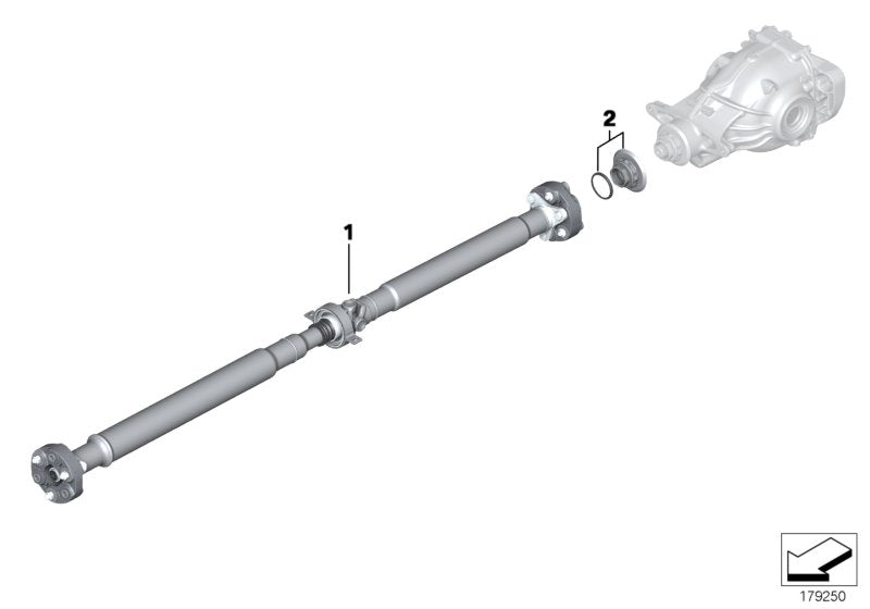 Genuine BMW 26107562825 Drive Shaft Automatic Transmission L=1727mm (Inc. 550i & 750i)