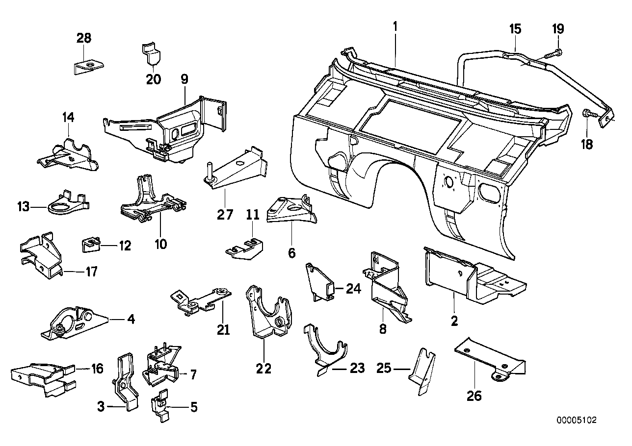 Genuine BMW 41111978081 E34 E32 Bracket F 4-Channel Rear Abs-Hydr.Unit (Inc. M5 3.8, M5 & 530i)
