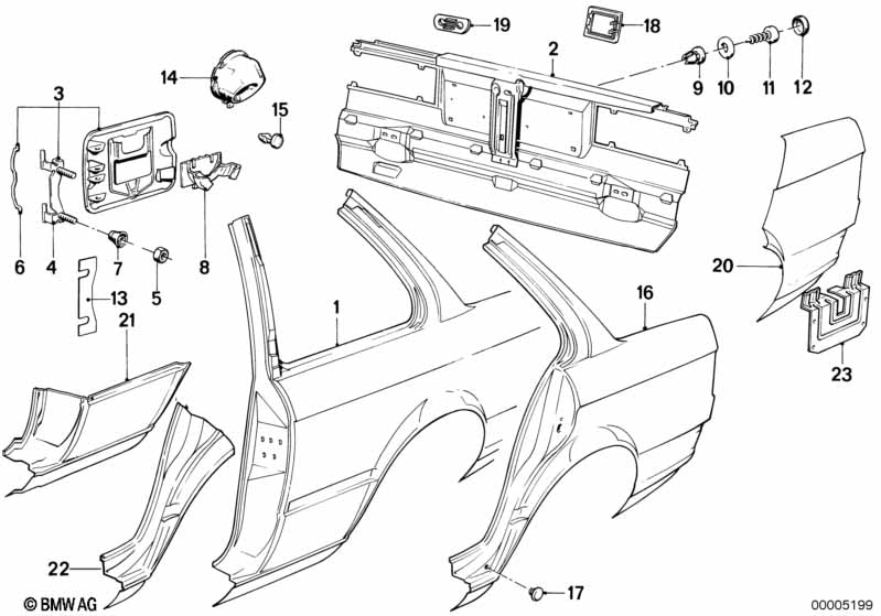 Genuine BMW 41341961508 Tail Panel