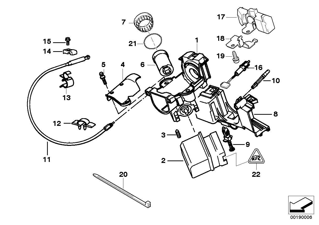 Genuine BMW 32321095996 E39 E38 Interlock Steering Lock (Inc. 735iL, 523i & L7)
