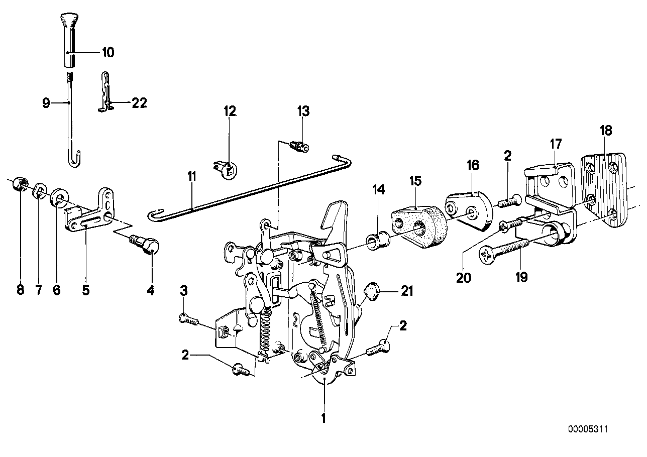 Genuine BMW 51221885919 E23 Catch Rear Left (Inc. 728i, 745i & 733i)