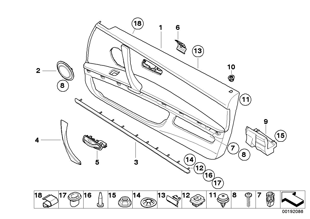 Genuine BMW 51419152690 E93 E92 Door Trim Panel Right ANTHRAZIT (Inc. 335d, 320xd & 330d)