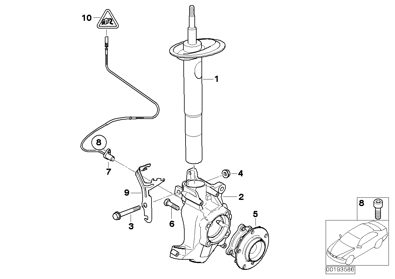 Genuine BMW 31212282880 E60 Carrier, Right (Inc. M5)