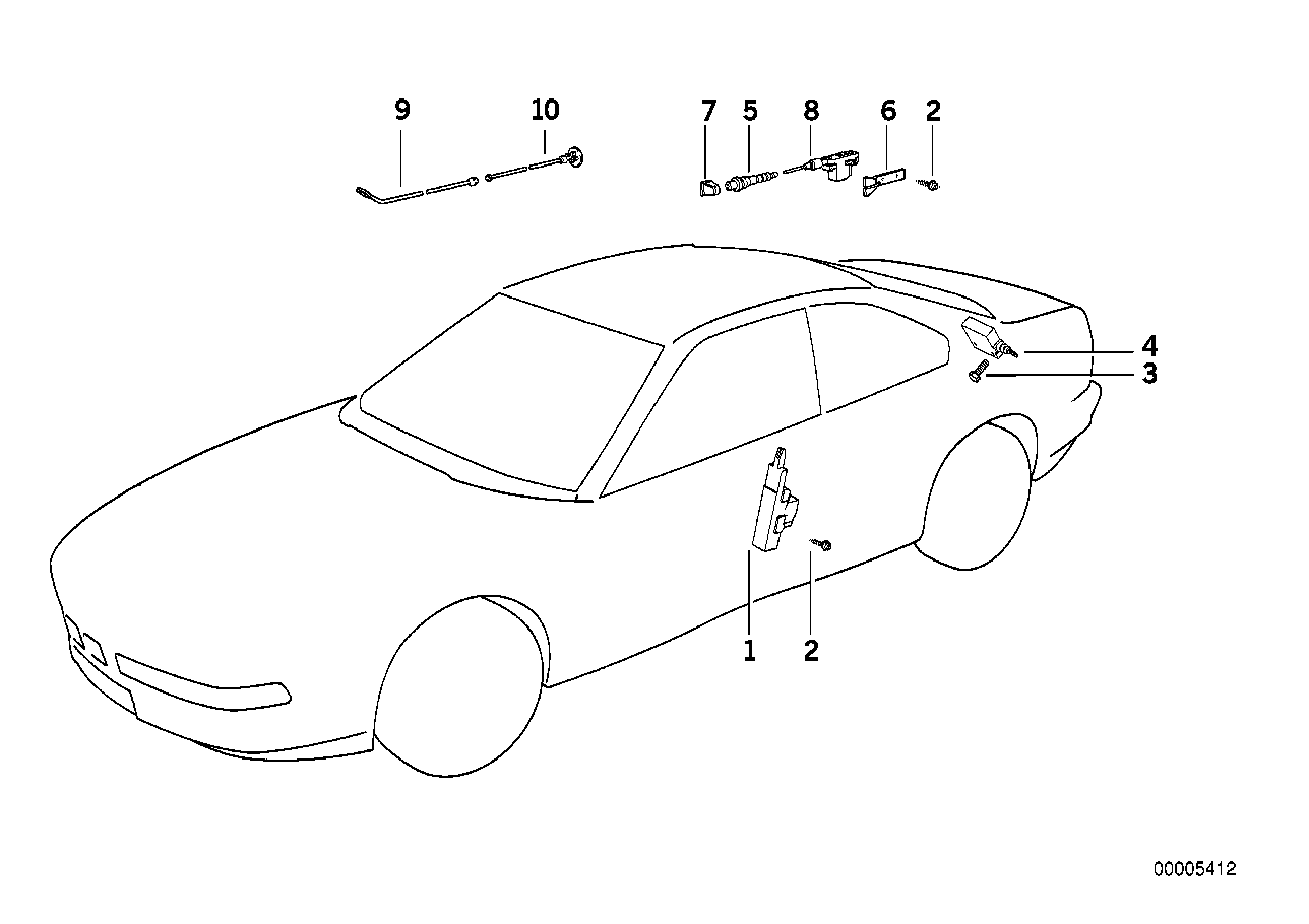 Genuine BMW 51258118647 E31 Pulling Strip F Emergency Mechanism (Inc. 840i, 840Ci & 850Ci)