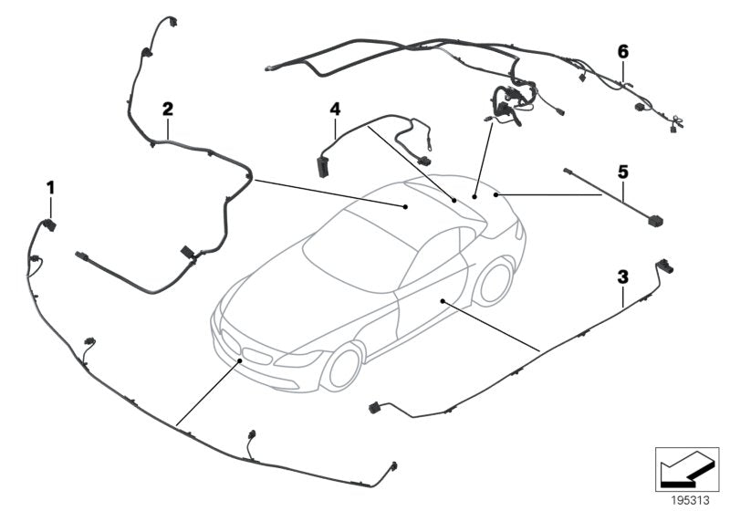 Genuine BMW 61129225779 E89 Wiring Trunk Lid (Inc. Z4 35is, Z4 35i & Z4 30i)
