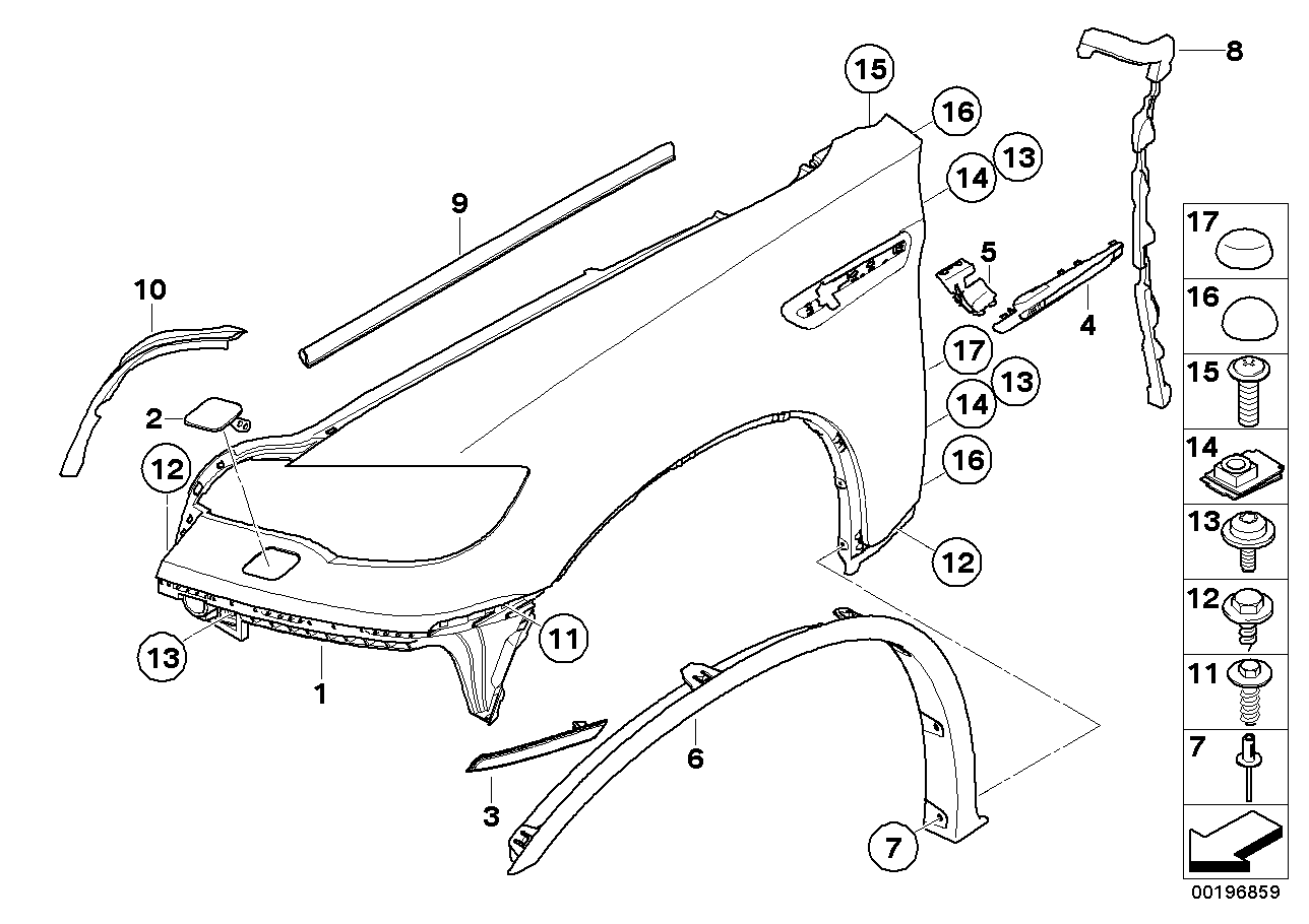Genuine BMW 51777206659 E71 M Trim, Wheelhousing Primed Front Left (Inc. X6 M)